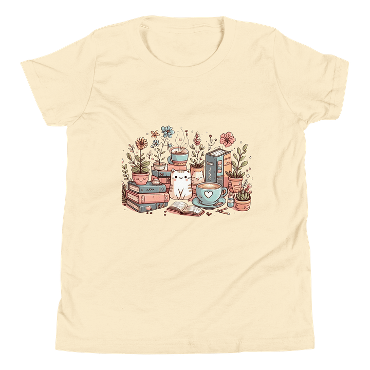 Whimsical Cats and Books Youth T-Shirt product image (2)