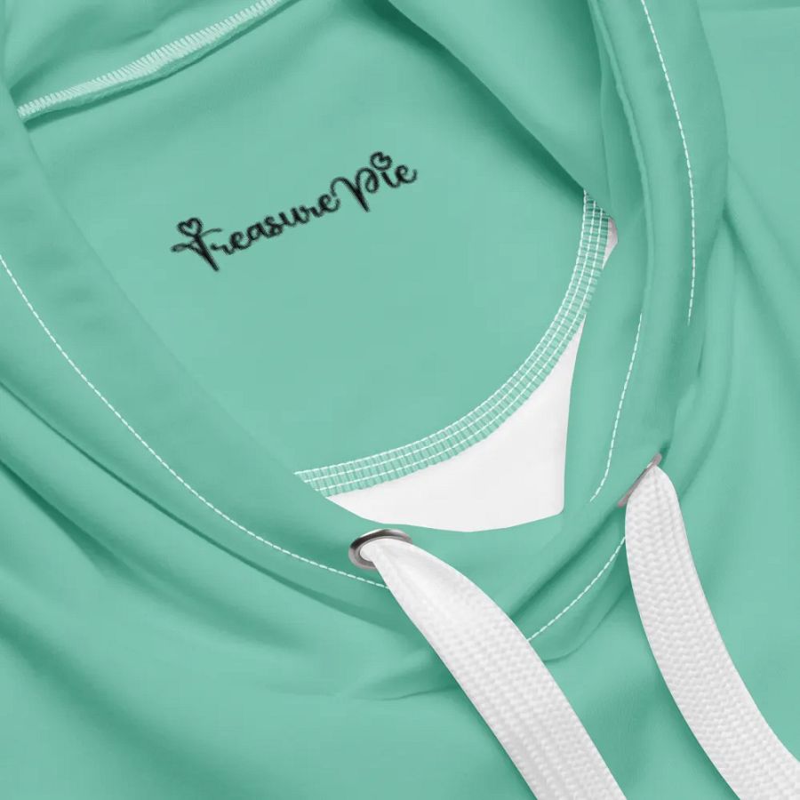 Plain Light Pastel Green Light Summer Unisex Recycled Polyester Heavyweight Premium Hoodie by Treasure Pie product image (5)