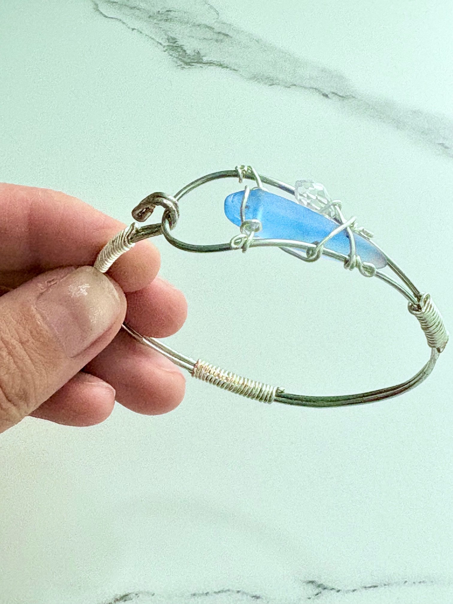 MFD-00171 | Handmade 7.5" Wire Wrapped Bracelet | Coastal Charm Jewelry by Monique Faella Designs™ product image (6)