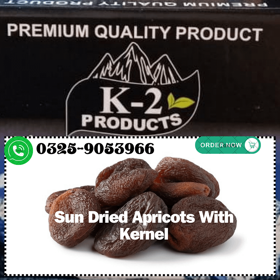 Dried Apricots With Kernel from Gilgit Baltistan | Original Siachen Apricots by K2 Products | No Added Sugar | NON-GMO | Natural & Farm Fresh | Resealable Bag product image (1)