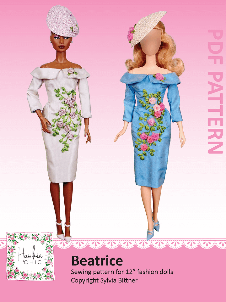 Beatrice sewing pattern for 12" fashion dolls product image (1)