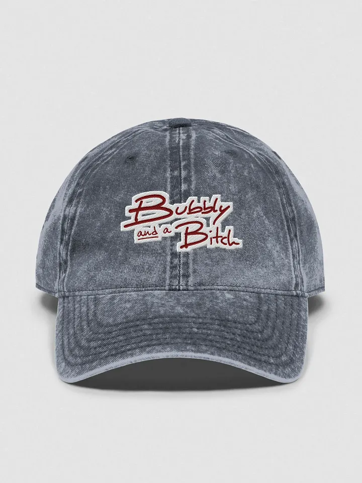 Bubbly and a B*tch embroidered vintage wash dad hat (maroon bubble design) product image (1)