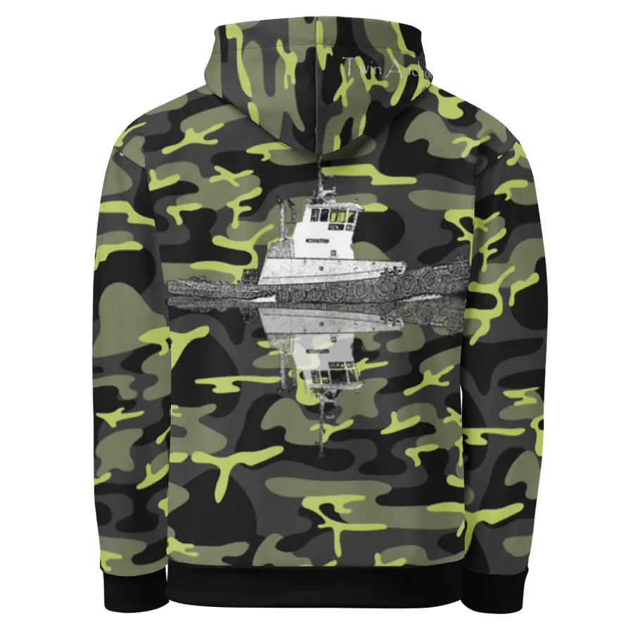 Green Camouflage Westrac tug Hoodie product image (4)