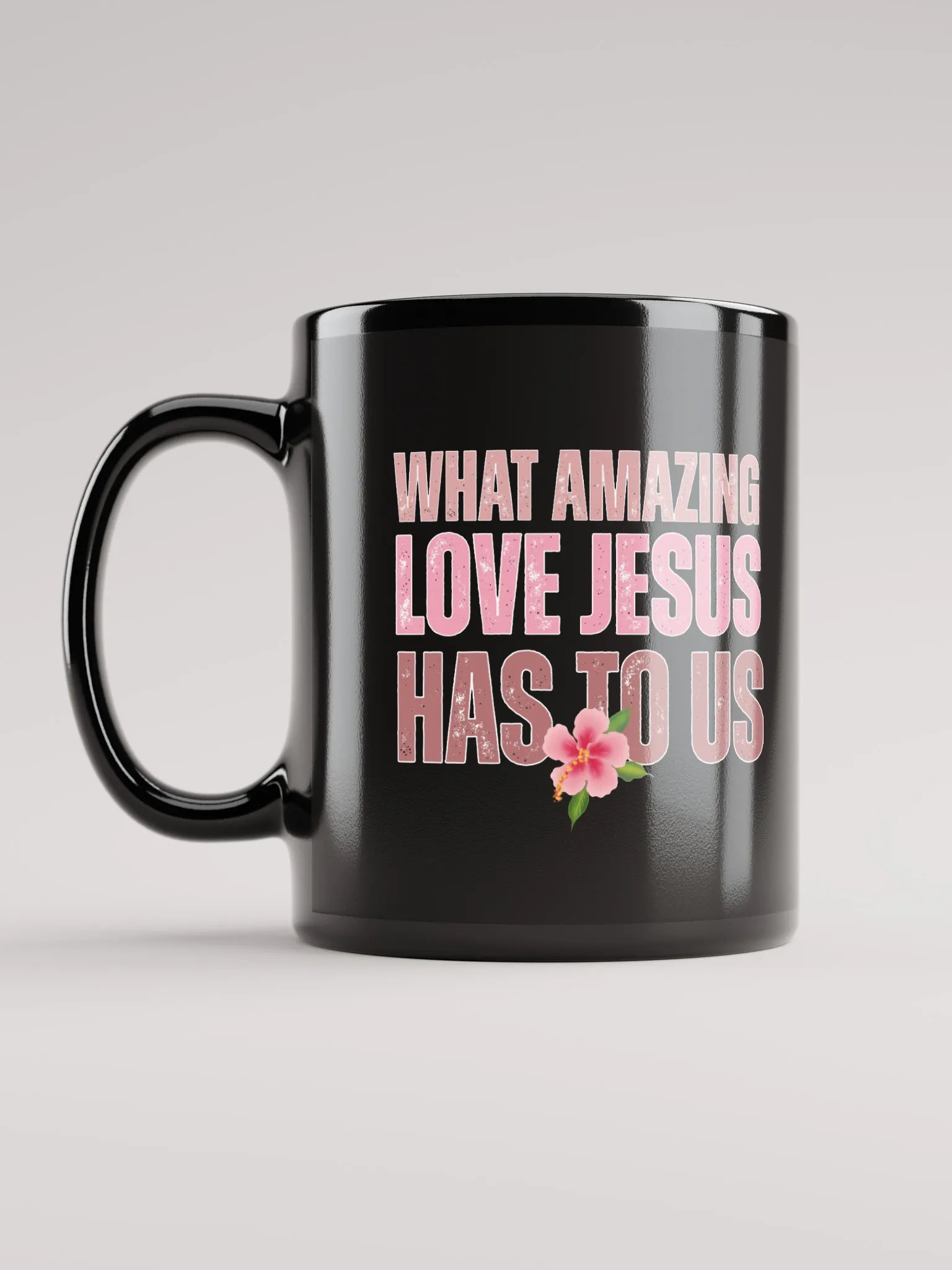 JESUS Amazing Love To Us Black Glossy Ceramic Mug product image (2)