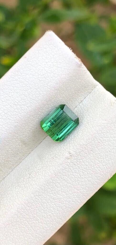 NATURAL TOURMALINE GREEN COLOR EMERALD CUT GEMSTONE FOR MEN’S RING, 1.65 CARATS product image (2)