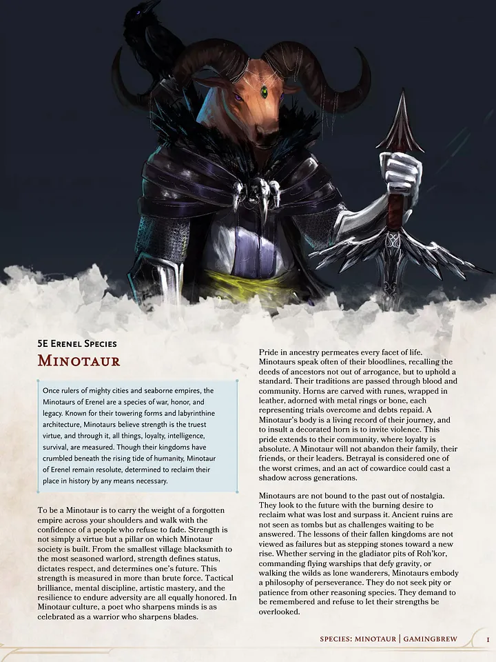 Minotaur | 5E Species product image (2)