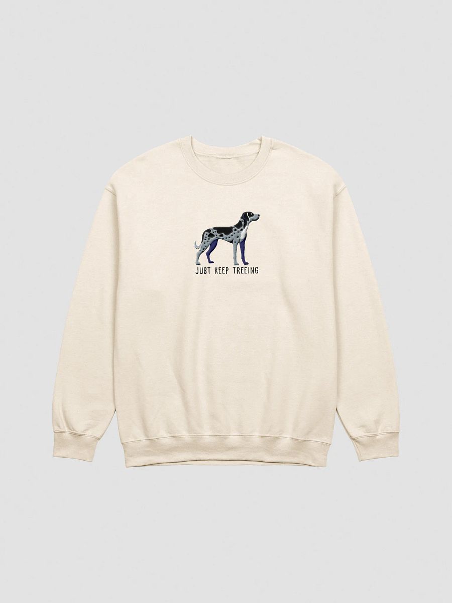 Just Keep Treeing Sweatshirt (Embroidered) of a Catahoula Leopard Dog(Blue Leopard) product image (13)