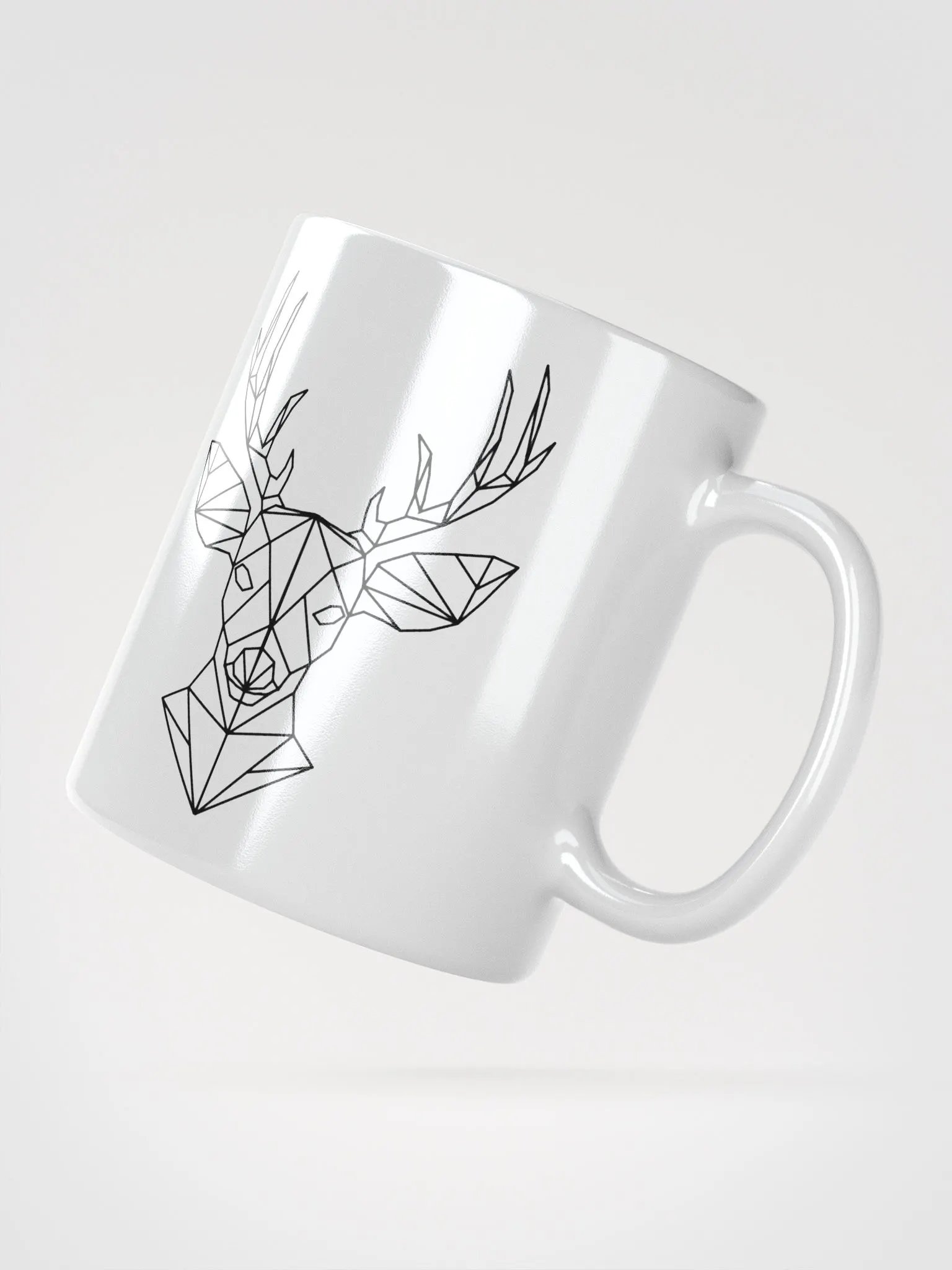 11oz Fractal Deer Emblem Mug - White product image (2)