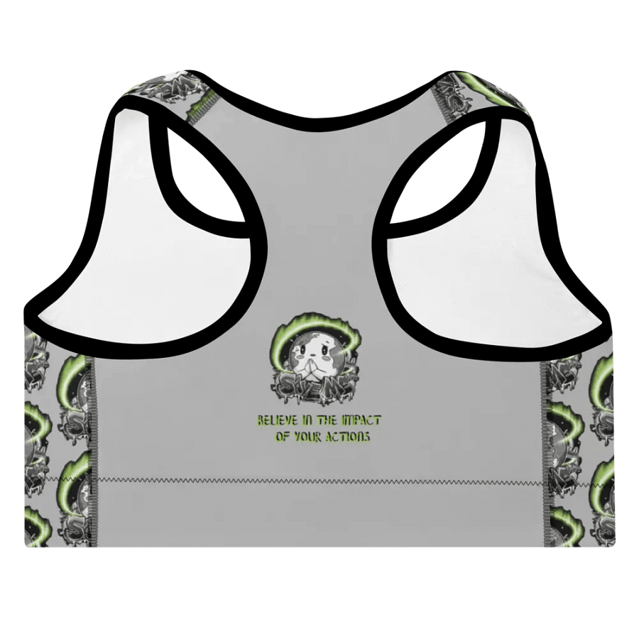 Save Me: A Plea from Planet Earth All-Over Print Padded Silver Sports Bra 🌍 product image (9)