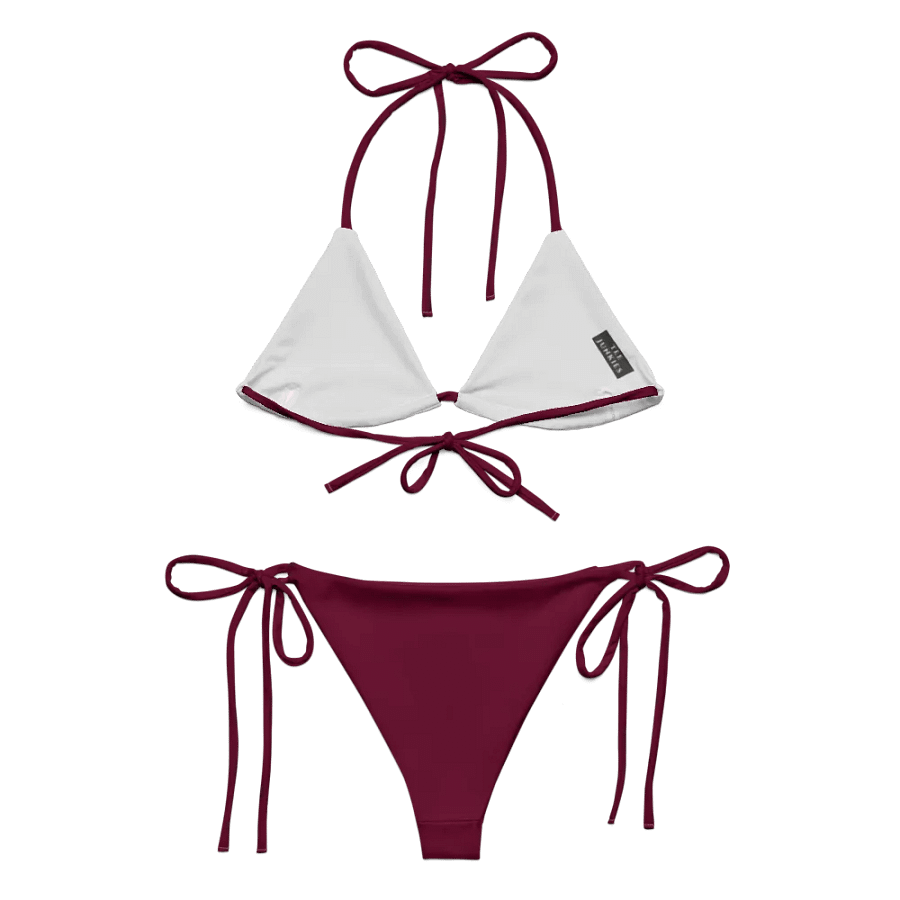 Low Rise Cheeky String Bikini, Maroon Bottoms product image (6)