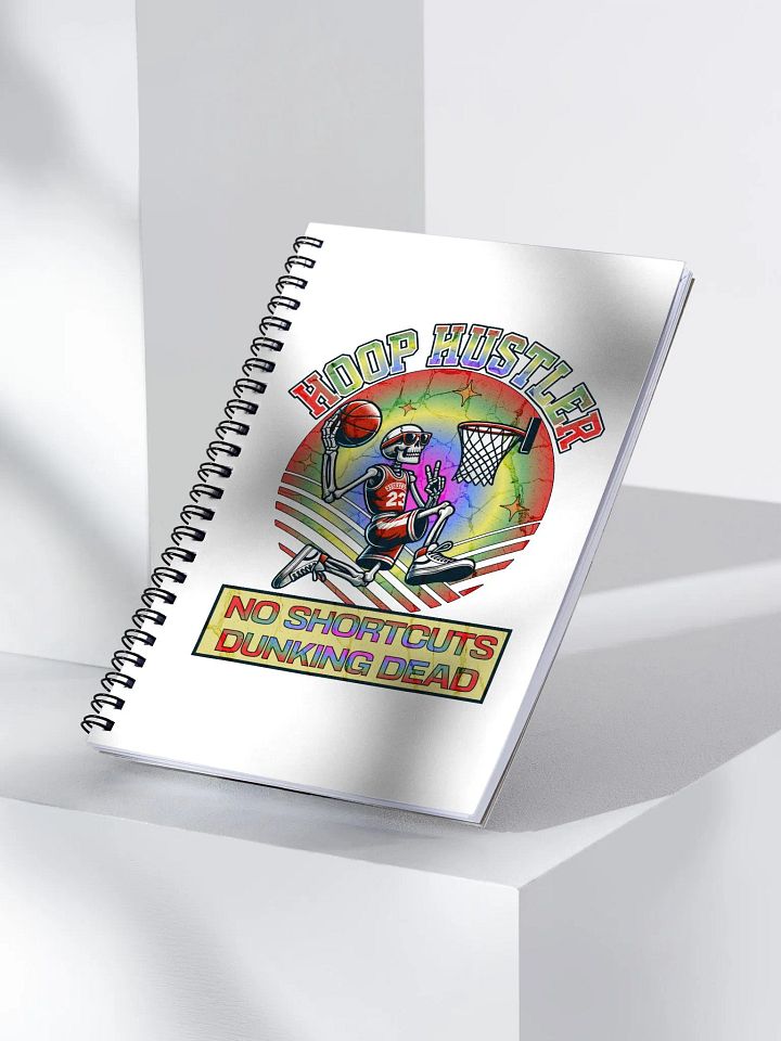 Hoop Hustler No Shortcuts Dunking Dead Skeleton Spiral Notebook product image (2)