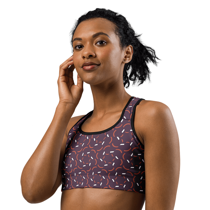 Violet Flux Geometric Print Sports Bra product image (3)