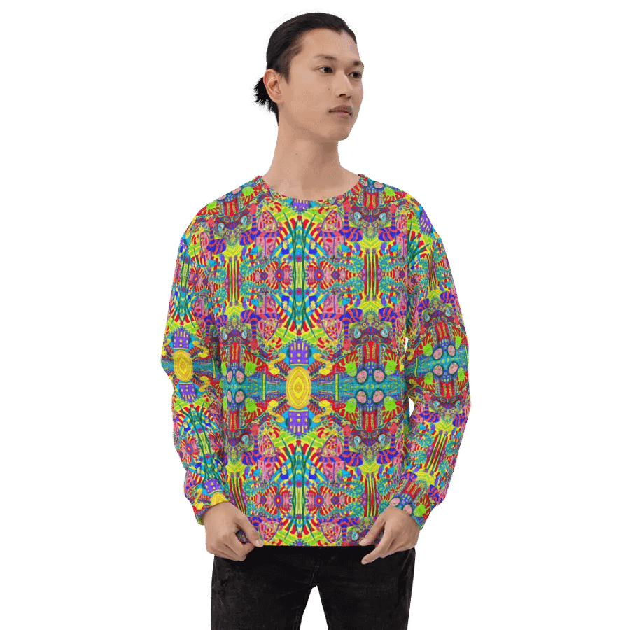 Abstract Doodle Creatures Unisex All Over Print Sweatshirt product image (6)