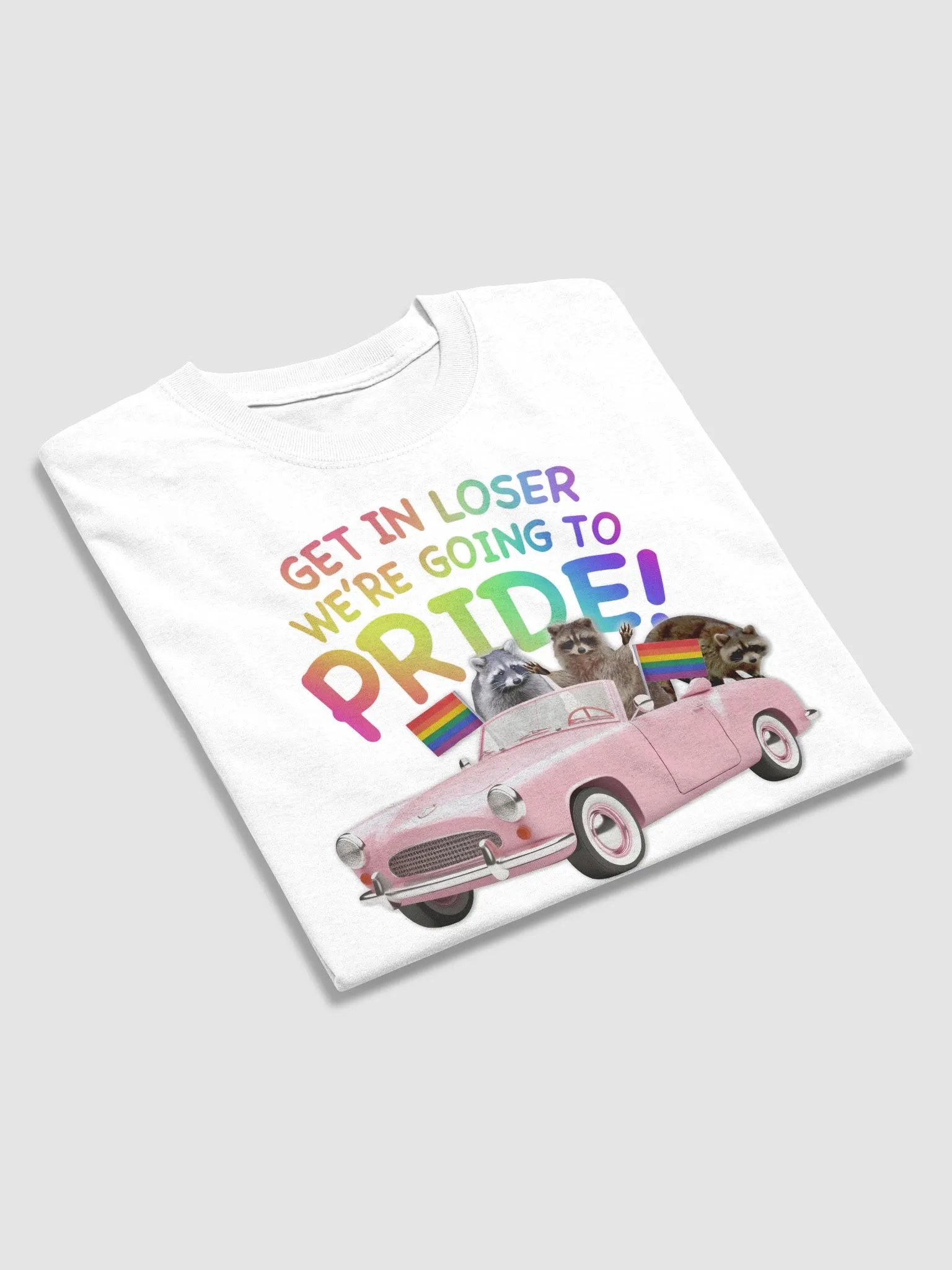 Get In Loser We'Re Going To Pride Raccoon T-Shirt product image (3)