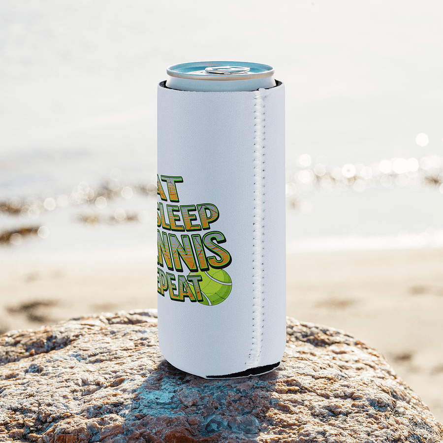 Eat Sleep Tennis Repeat Angle Ball Can Cooler product image (8)