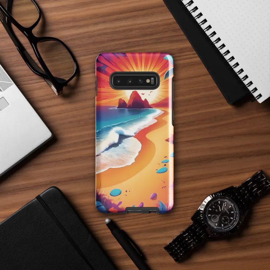 Sunrise Serenity: Psychedelic Beach Samsung Galaxy Case product image (57)