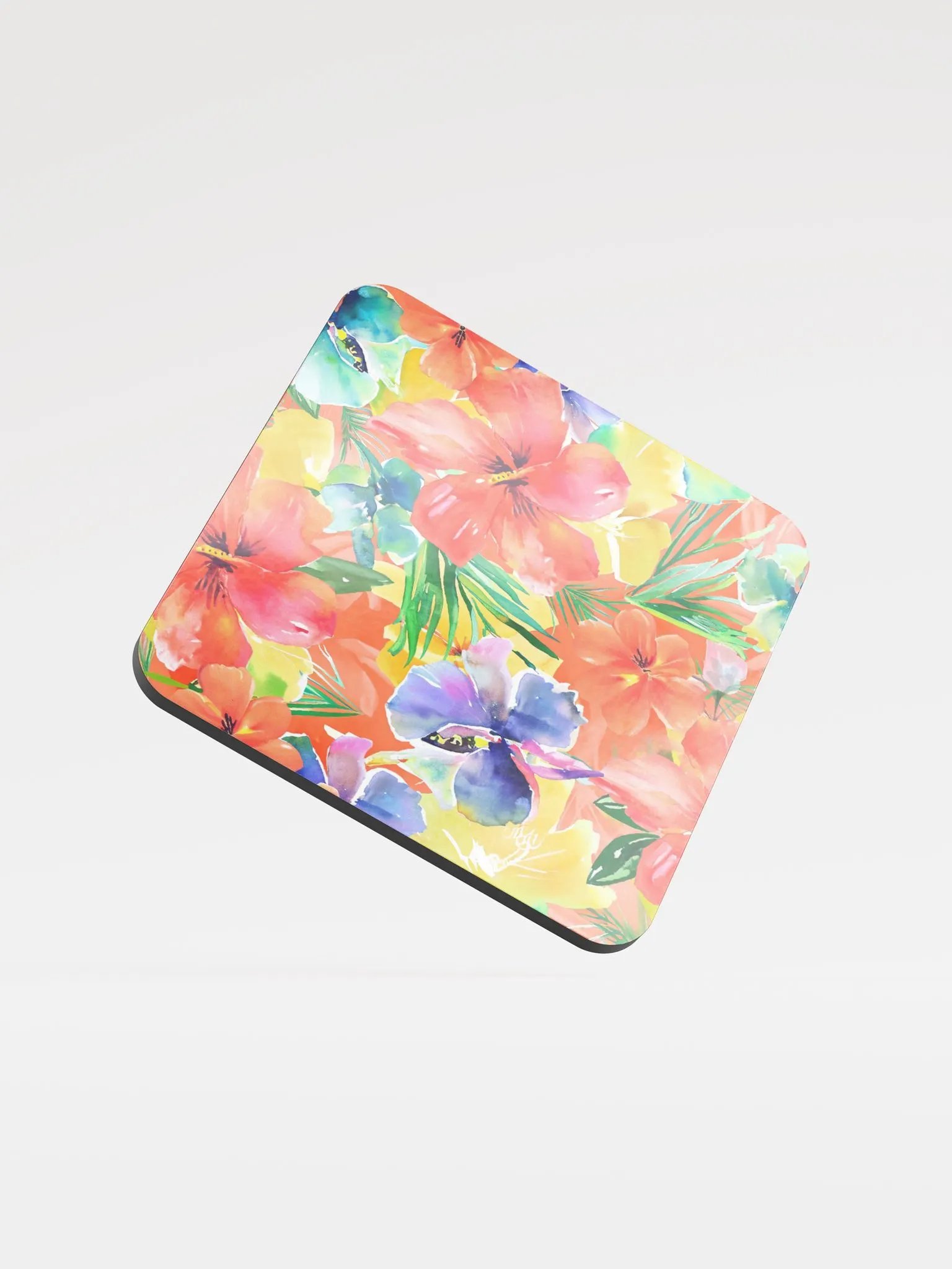 Vibrant Orange Floral Coaster - Taste of the Tropics product image (1)