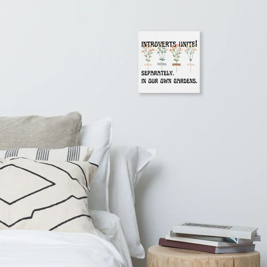 Hand-drawn funny sarcastic gardening introvert canvas wall art product image (7)