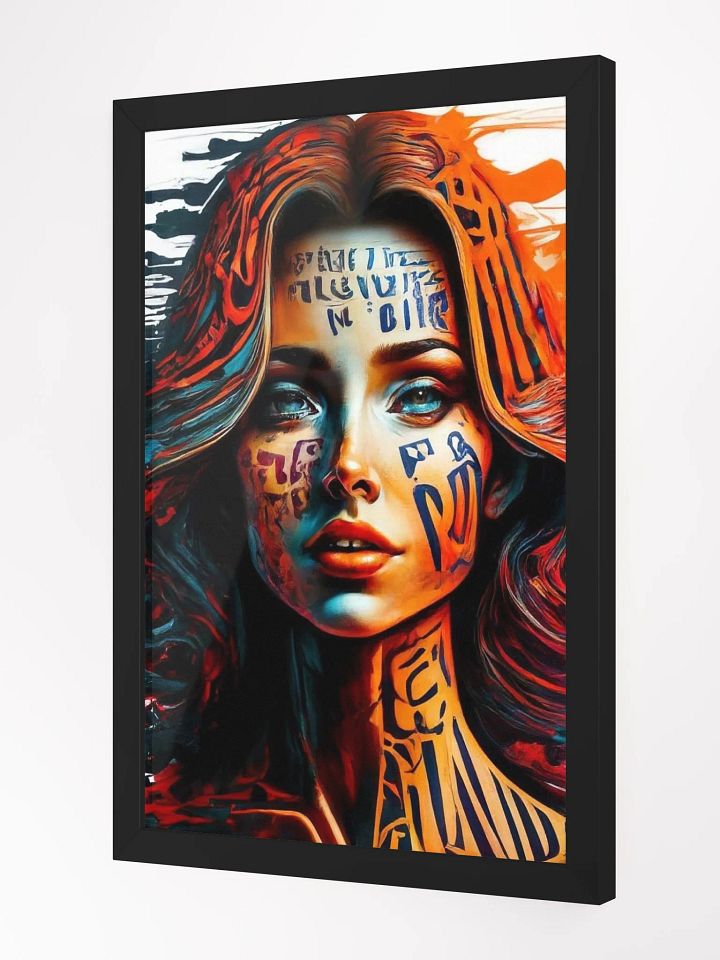 Stunning Digital Painting of a Tattooed Woman with Colorful Abstract Background product image (4)