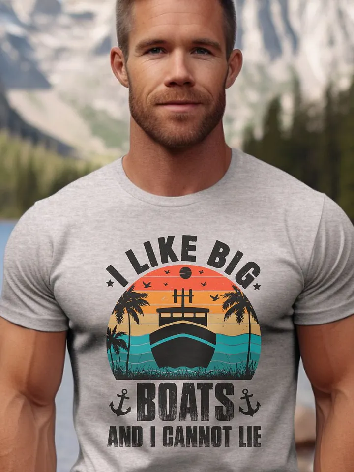 I Like Big Boats (Black Print) Gildan 64000 Unisex Tshirt product image (1)