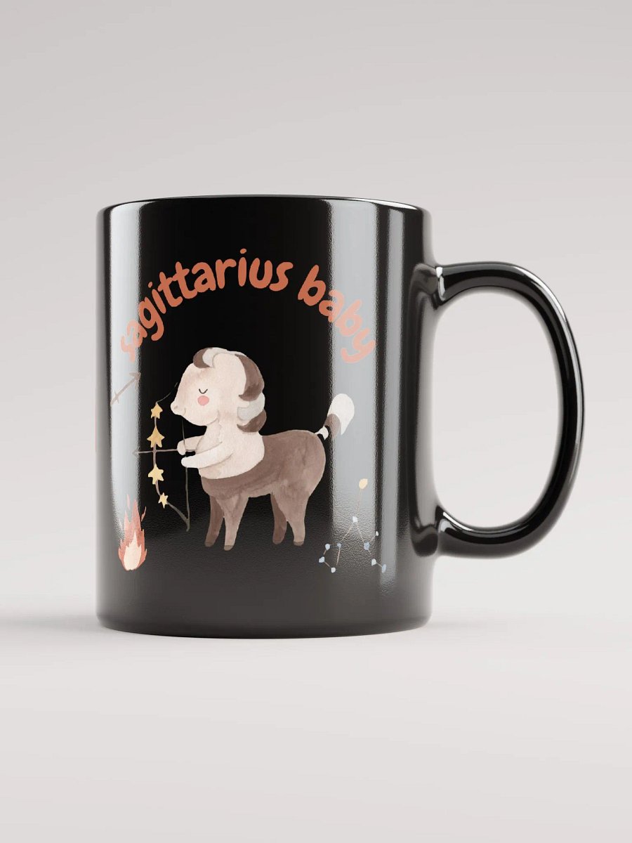 Sagittarius Baby November 22 – December 21 BLACK GLOSSY MUG Baby Gift, New Baby Gift, Fun Astrology Gift product image (2)