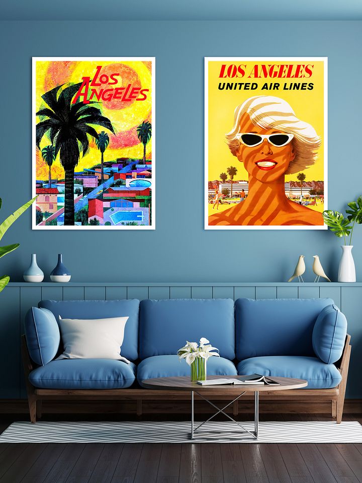 Los Angeles, USA, 1955 — retro vintage travel poster product image (2)