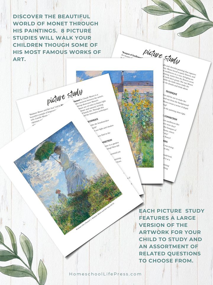 50 Page Printable Monet Artist Study product image (2)