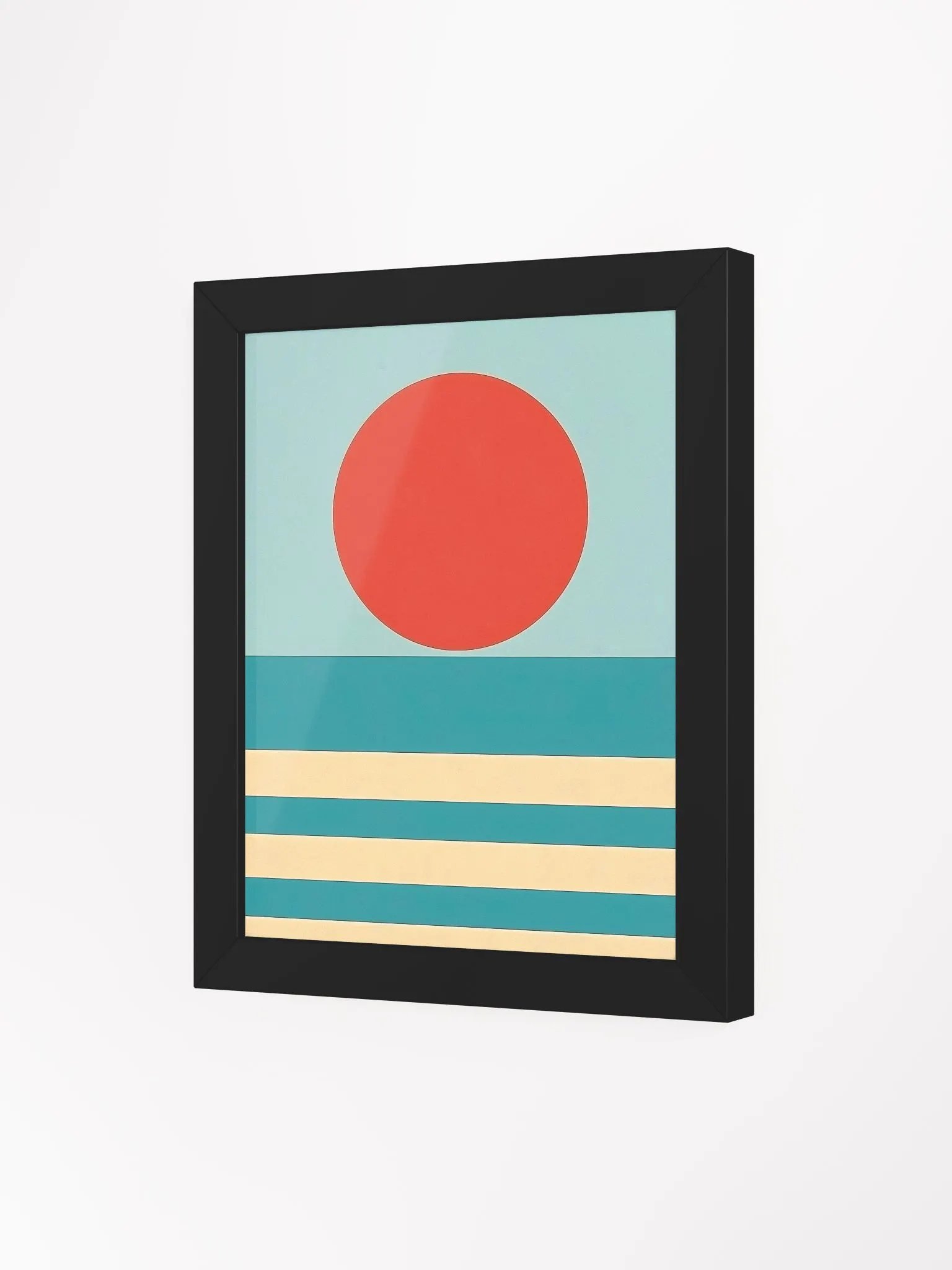 Framed Poster of a Red Sun and Stripes product image (57)