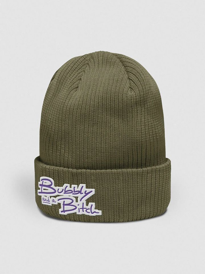 Bubbly and a B*tch (purple bubble design) embroidered organic beanie product image (12)