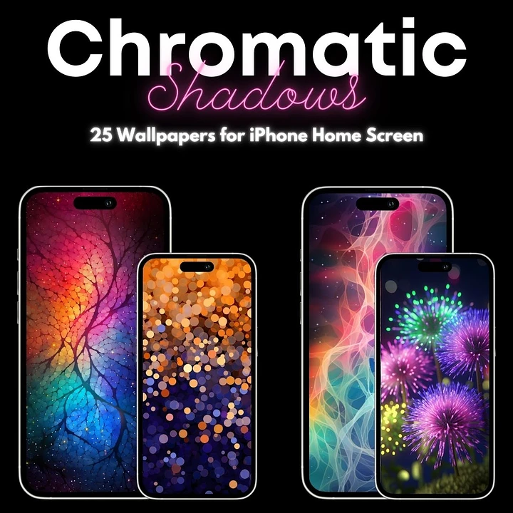🌈 📱 Chromatic Shadows: Vibrant Hues on Black Canvas product image (1)