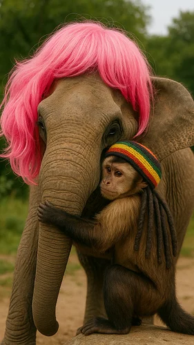 STEALING A ELEPHANT BABY MAMA🤰#elephant #rasta #monkey #funny #babymama #ai