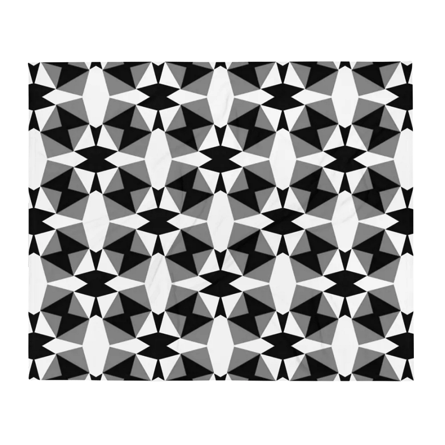 Black, White & Grey Geometric Throw Blanket product image (3)