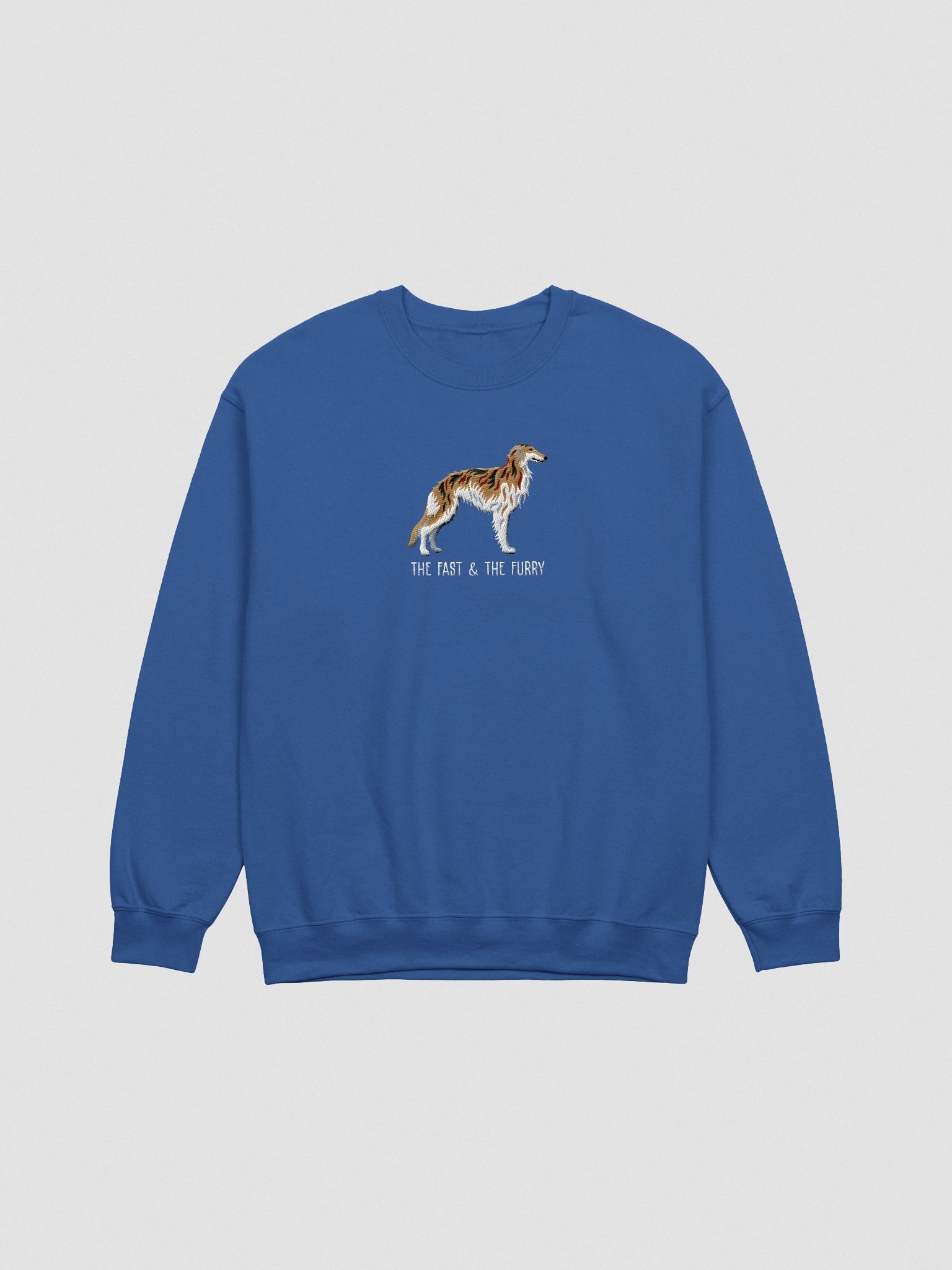 The Fast & The Furry Sweatshirt (Embroidered) of a Silken Windhound(Brindle) product image (4)