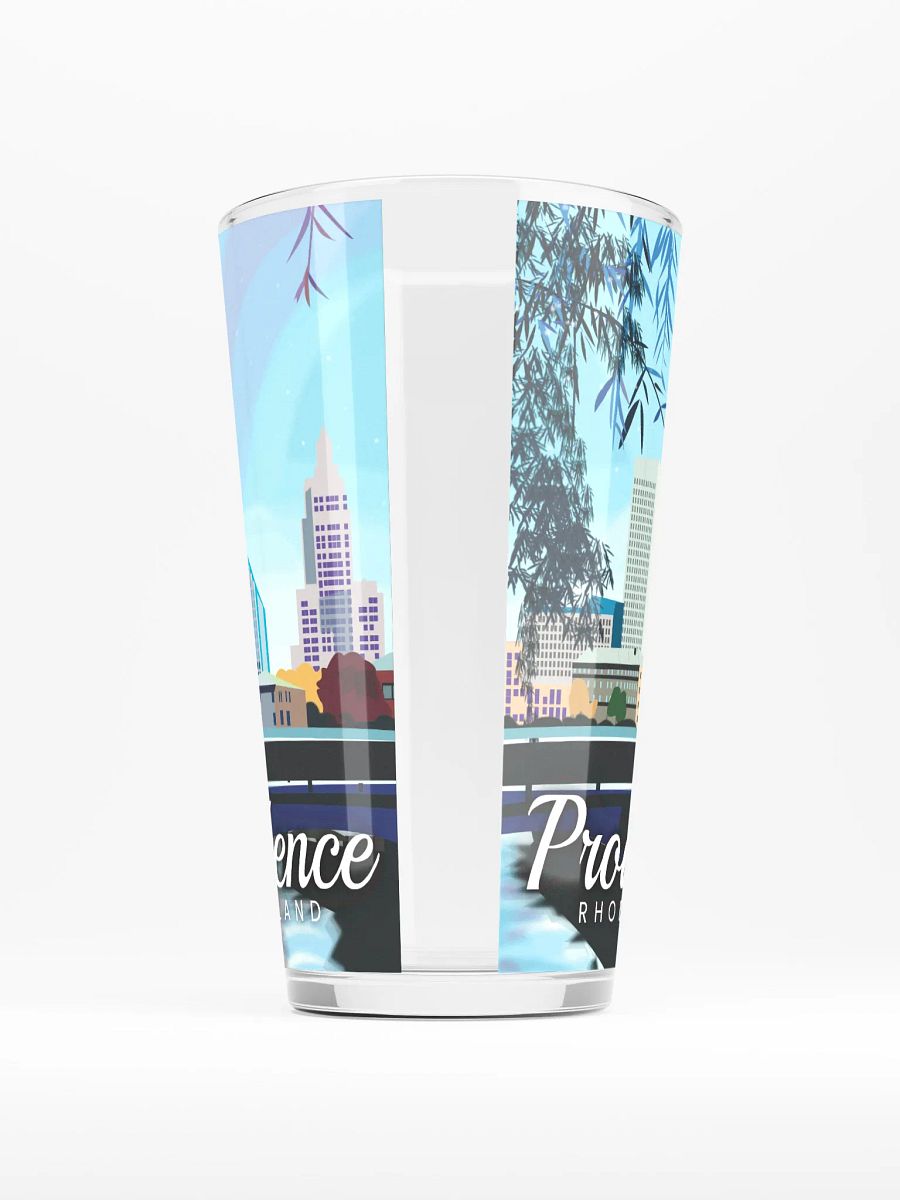 Providence Rhode Island | Cityscape Illustration | Shaker Pint Glass by Monique Faella Designs™ Sip the City | Cheers to the Creative Capital 🏙️🍻✨ product image (5)