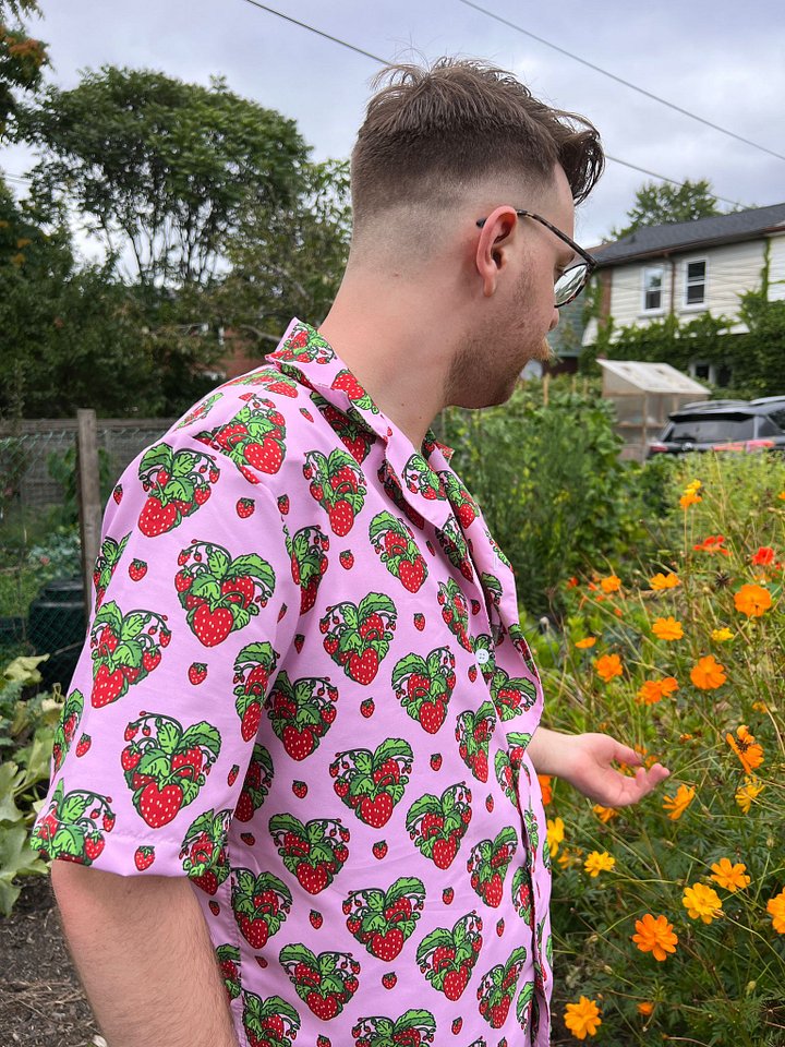 Strawberry Heart Button Up: Pink product image (2)