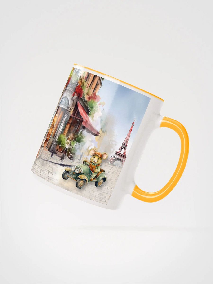 Mice In Paris Ceramic Mug | Vintage Parisian Scene | Whimsical Mouse & Bunny Characters product image (2)