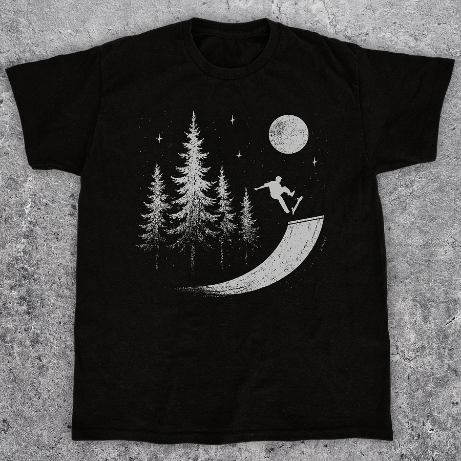 Moon skateboarding t-shirt, Unisex product image (1)