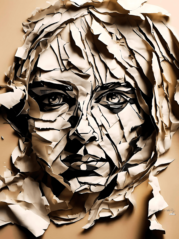 Paper Collection | Woman with Messy Hair | Canvas Art Painting product image (1)