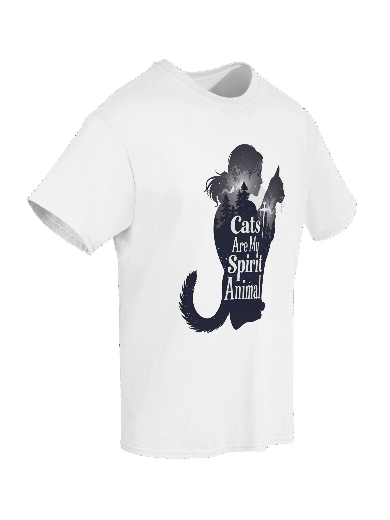 'Cats Are My Spirit Animal' Silhouette Tee - Spiritual Cat Lover Shirt product image (4)