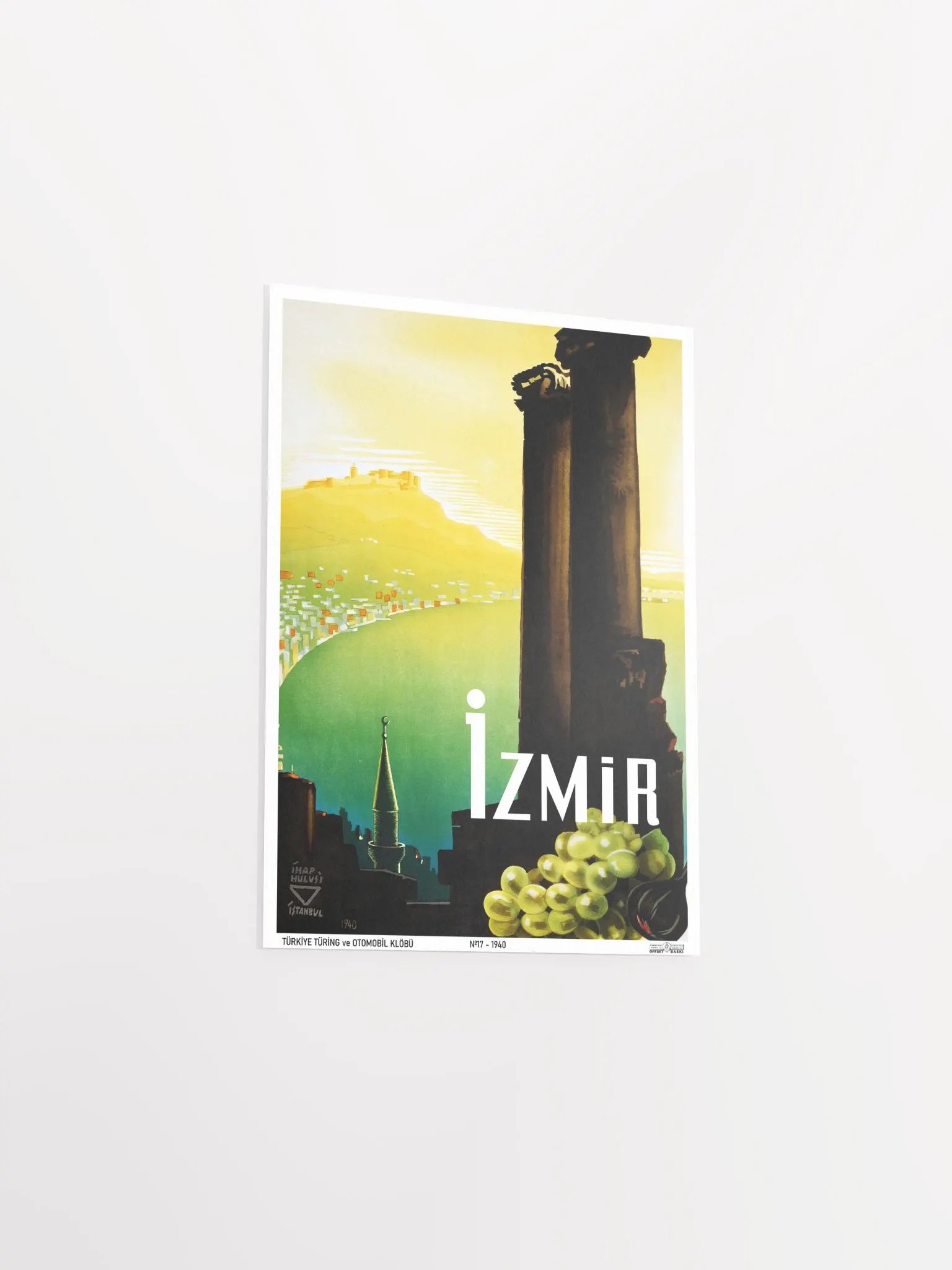 Izmir, Turkey, 1940 (Türkiye Turing Klöbü) — retro vintage travel poster, retro travel art, retro travel wall art product image (8)