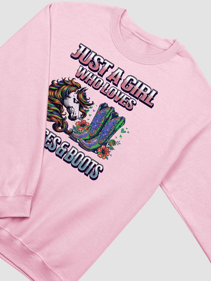 Just A Girl Who Loves Horse and Boots Crewneck Sweatshirt product image (8)
