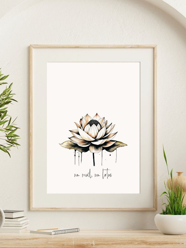 No Mud, No Lotus Printable Wall Art Digital Download product image (1)