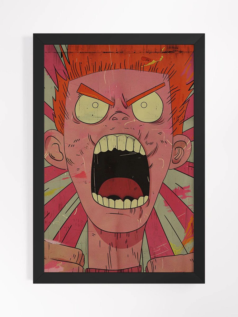 Rebel Yell: Pop Art Framed Poster of a Defiant Teen product image (1)
