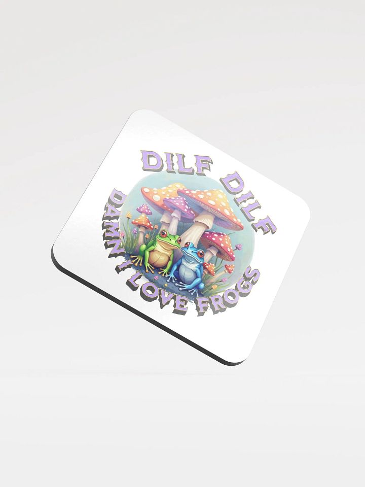 DILF Damn I Love Frogs Frolicking Glossed Coaster product image (2)