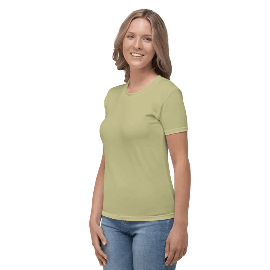 Plain Medium Yellow True Summer Women's Crewneck Polyester Heavyweight Premium T-Shirt by Treasure Pie product image (4)