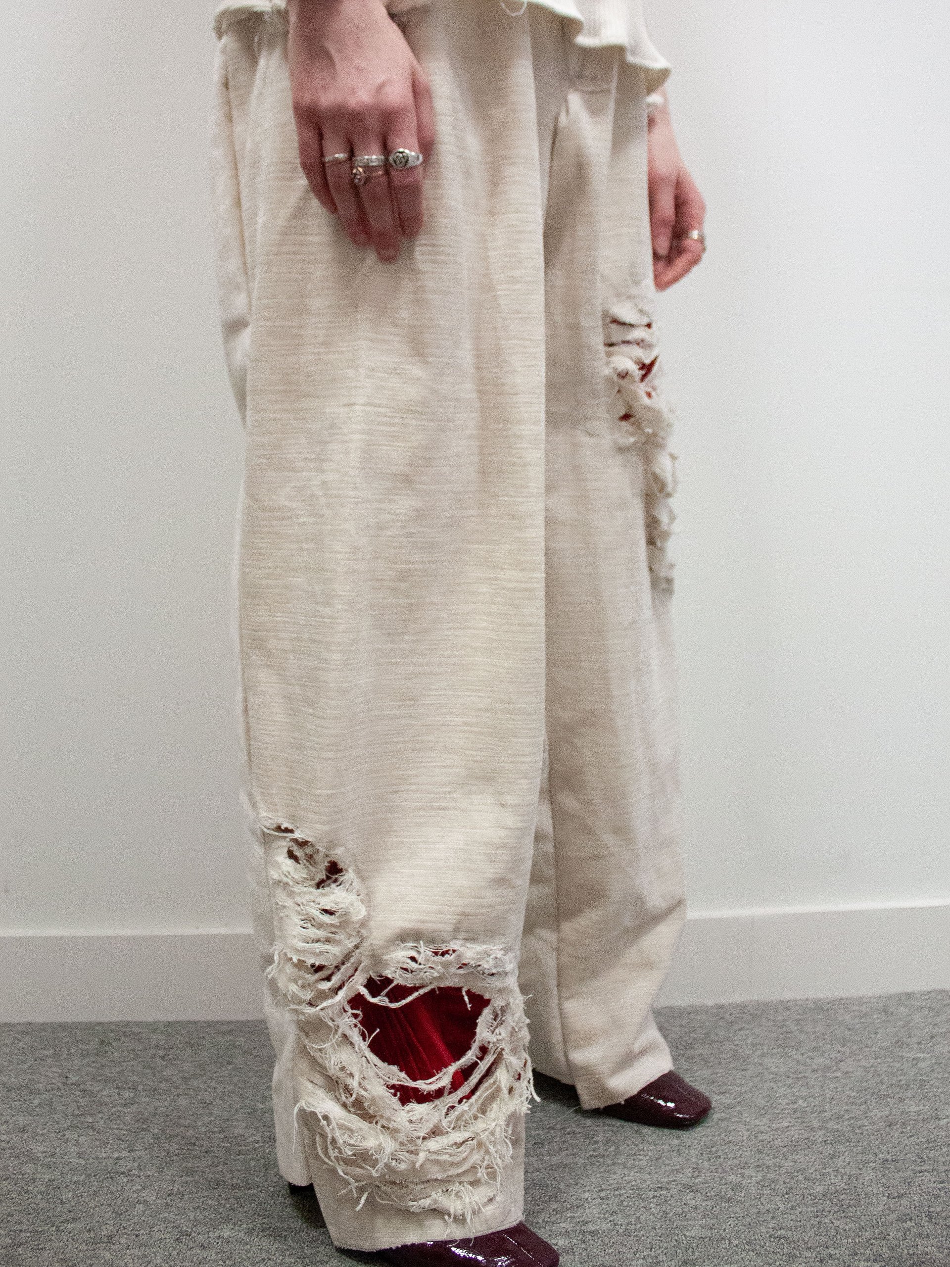 HEARTS' shredded details trousers - Size 32 product image (3)