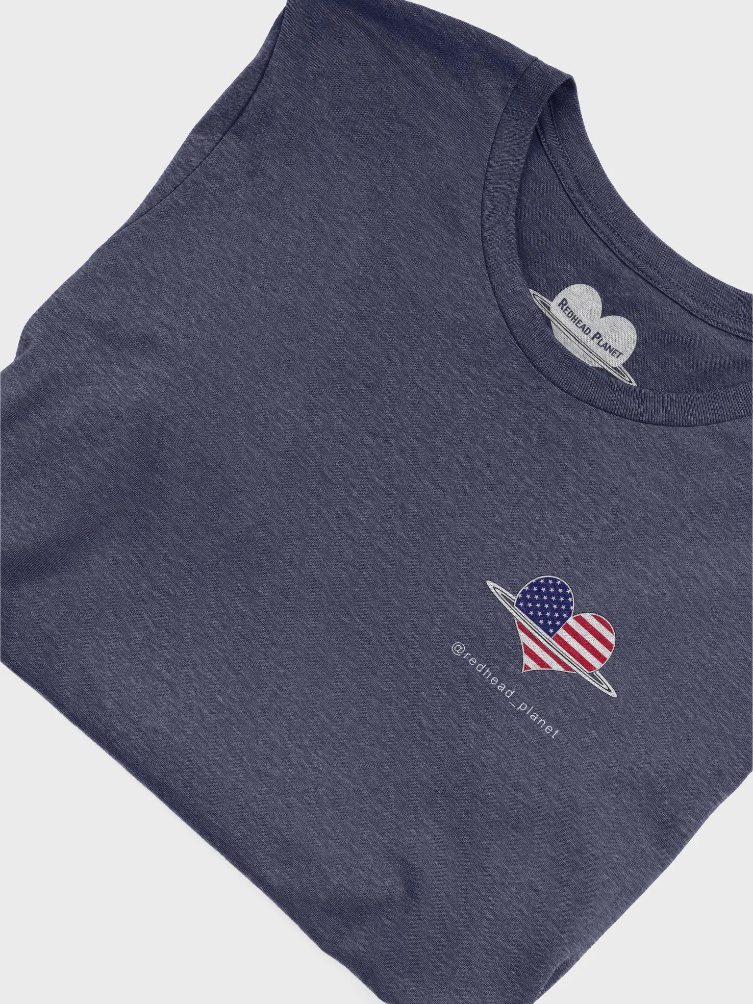 Redhead Planet logo with stars and stripes T-shirt design 1 product image (3)