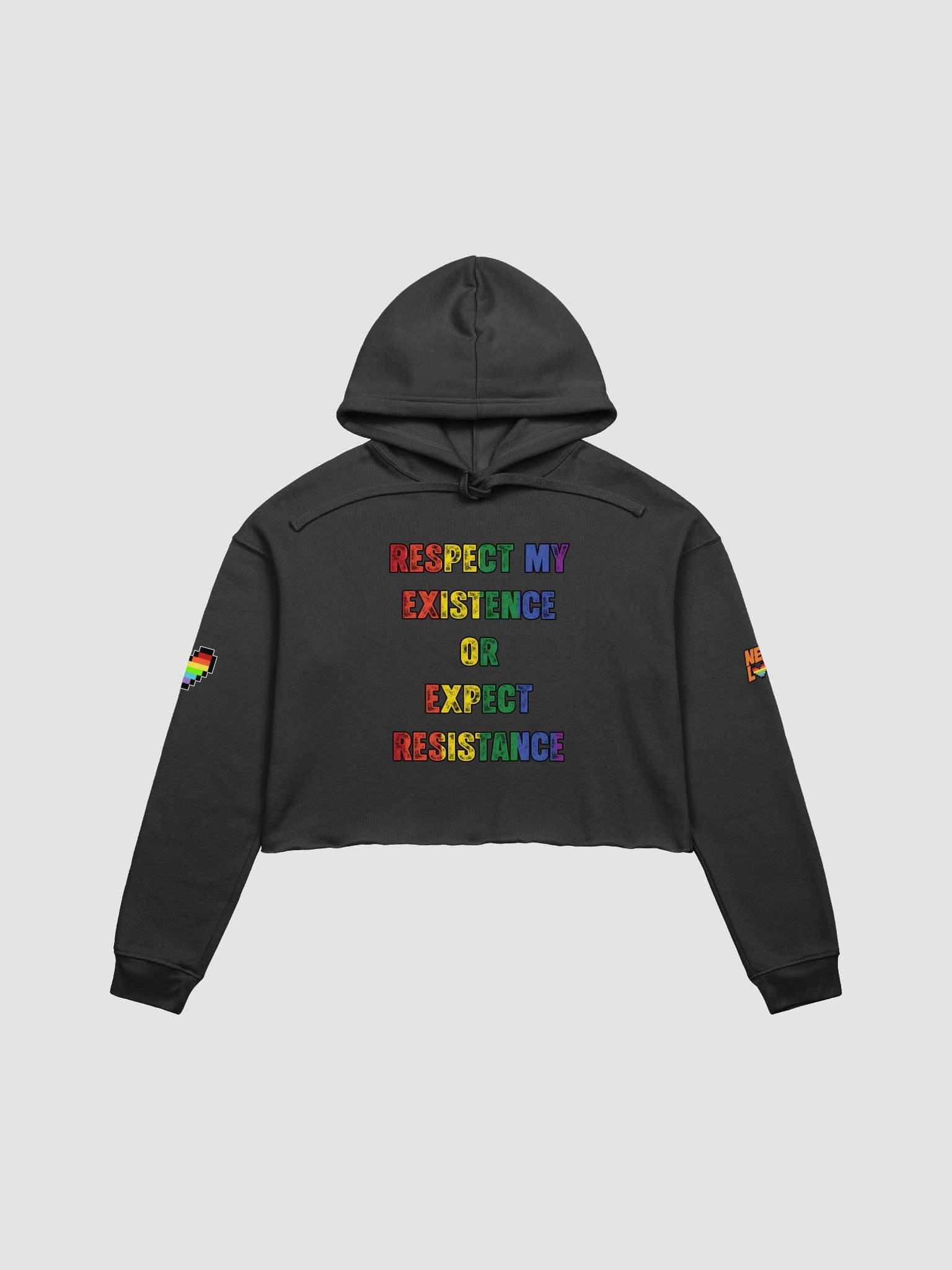 Respect my Existence or Expect Resistance Crop Top Hoodie product image (1)