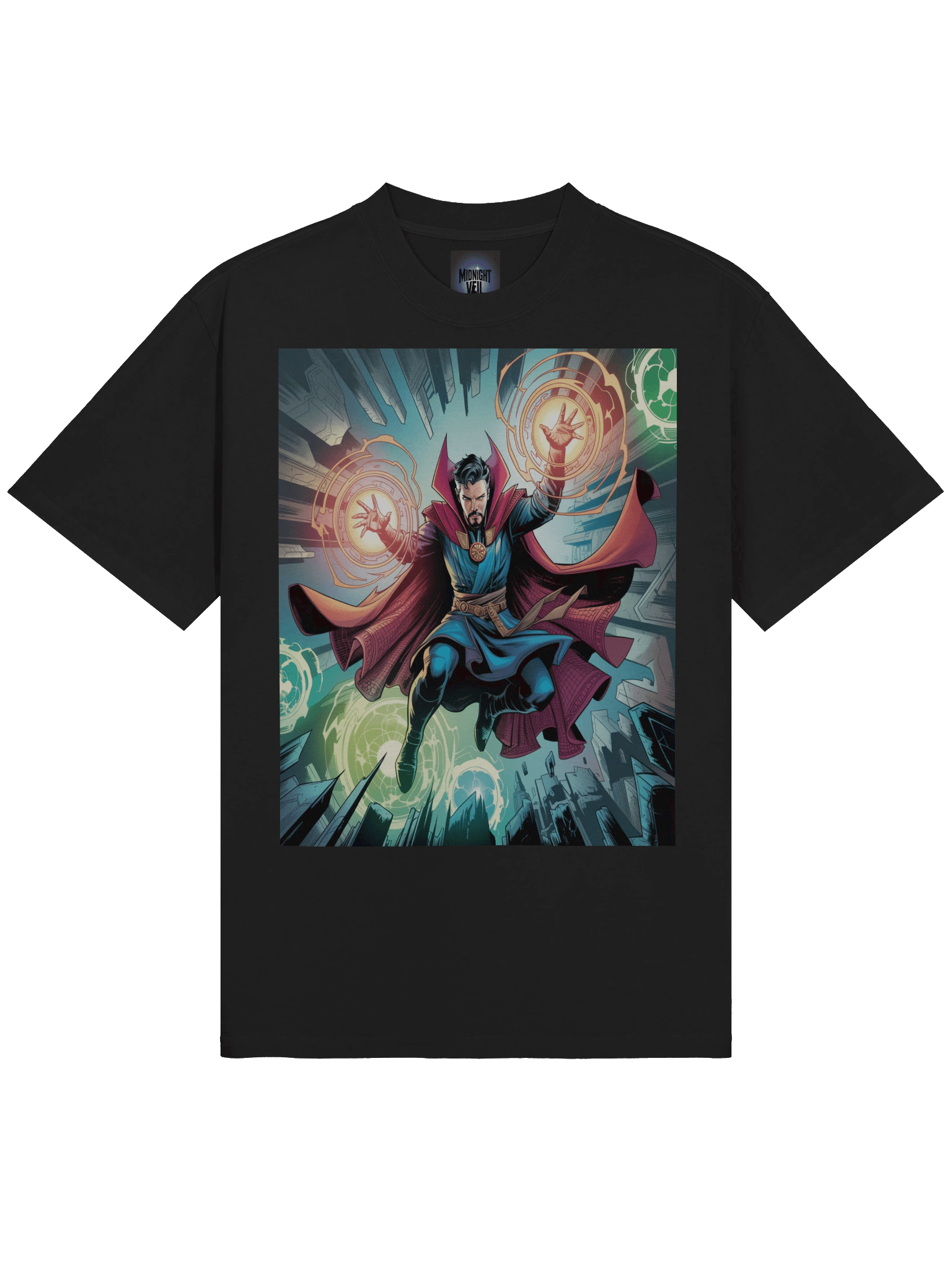 Doctor Strange Sorcerous Surge Oversized Faded T-Shirt – Mystic Eclipse Mantle product image (5)