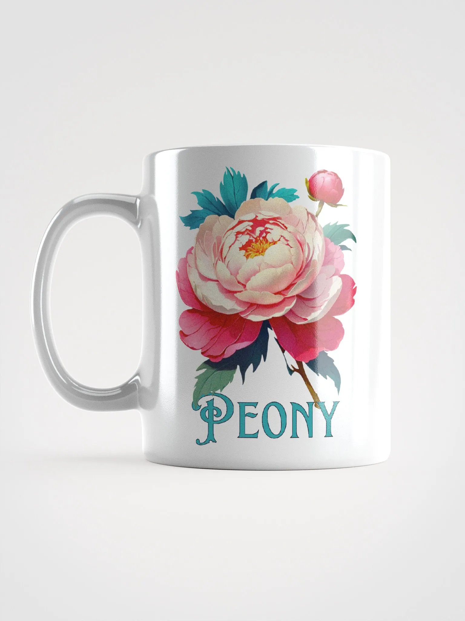 Floral Graphic | White Coffee Mug | Peony product image (1)